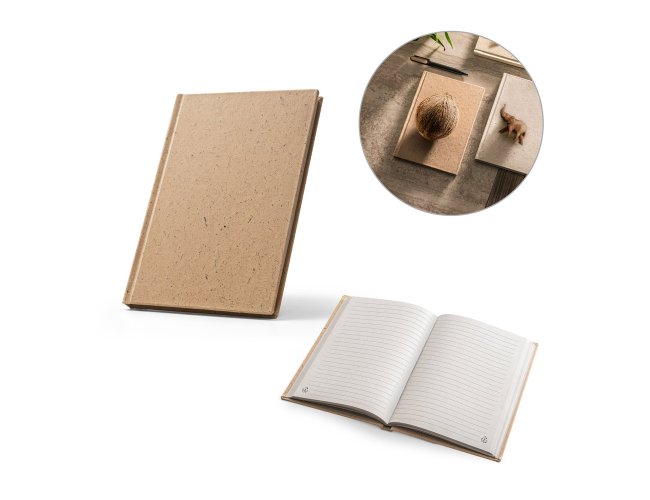 Caderno em Casca de Coco e Algodo 20,5x14,5cm Com Pauta SP93622 (MB12100)